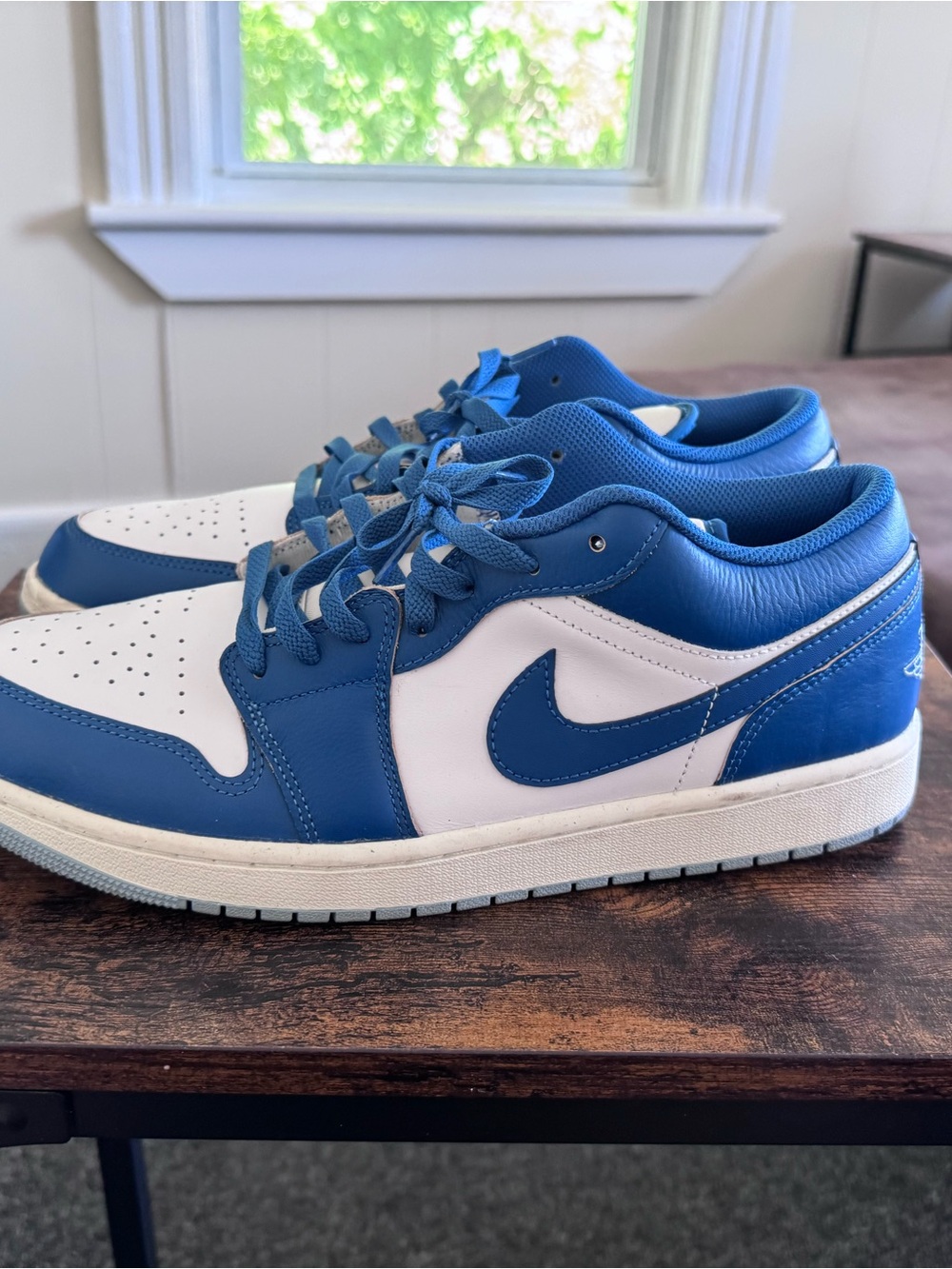 Nike Low-Top Jordan 1’s in Blue and White